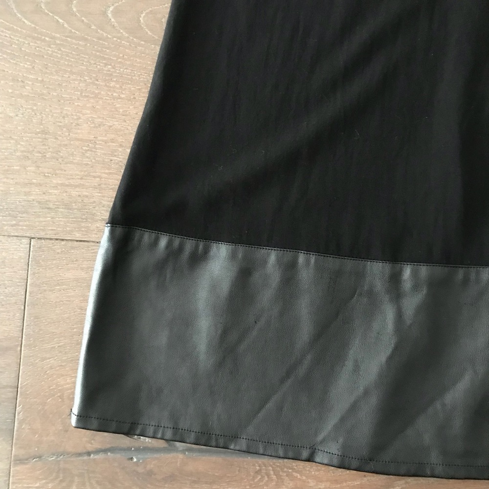 Splendid Black Dress with Leather Block Hem - Picture 6 of 6